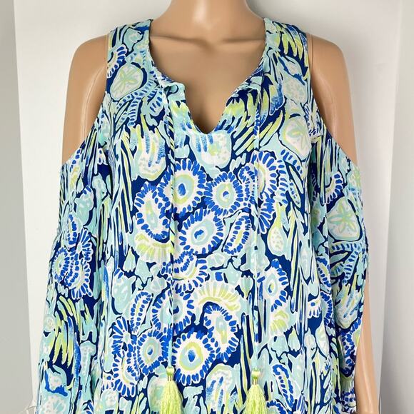 Lilly Pulitzer Benicia Cold Shoulder Lightweight Pullover/Dress Cover Up Tunic - Picture 5 of 10